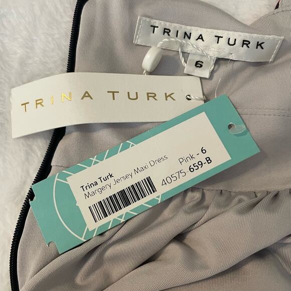 NWT Trina Turk Margery Jersey Maxi Dress in Pink Size 6 - Picture 3 of 5